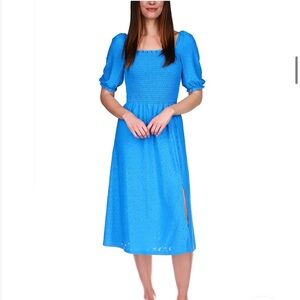 Stunning Michael Kors Vibrant Eyelet Puff Sleeve Midi Dress